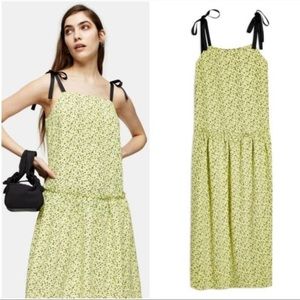 Topshop Floral Drop Waist Tie Strap Maxi Dress